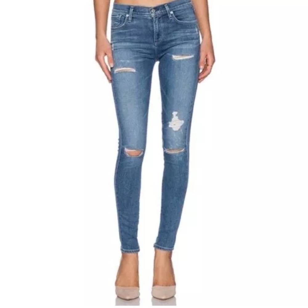 AGOLDE Womens Sophie Jeans Size 28 High Rise Distressed Skinny Denim in Cannas